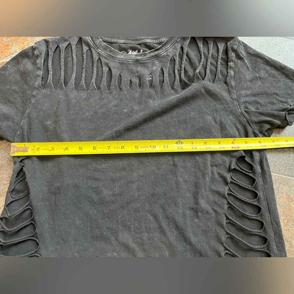 Affliction Standard Supply black washed raw edge goth tee shirt. Size medium - Picture 9 of 12
